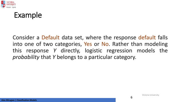 Machine Learning (Classification Models) | PPTX