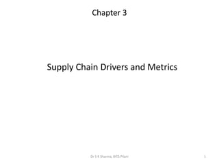Chapter 3
Supply Chain Drivers and Metrics
1
Dr S K Sharma, BITS Pilani
 