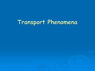 Transport Phenomena
 