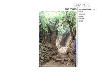 SAMPLES
SOUTHERN VERNAUCLAR
DORZE
GURAGHE
OROMO
SIDAMA
KONSO
THE KONSO
 