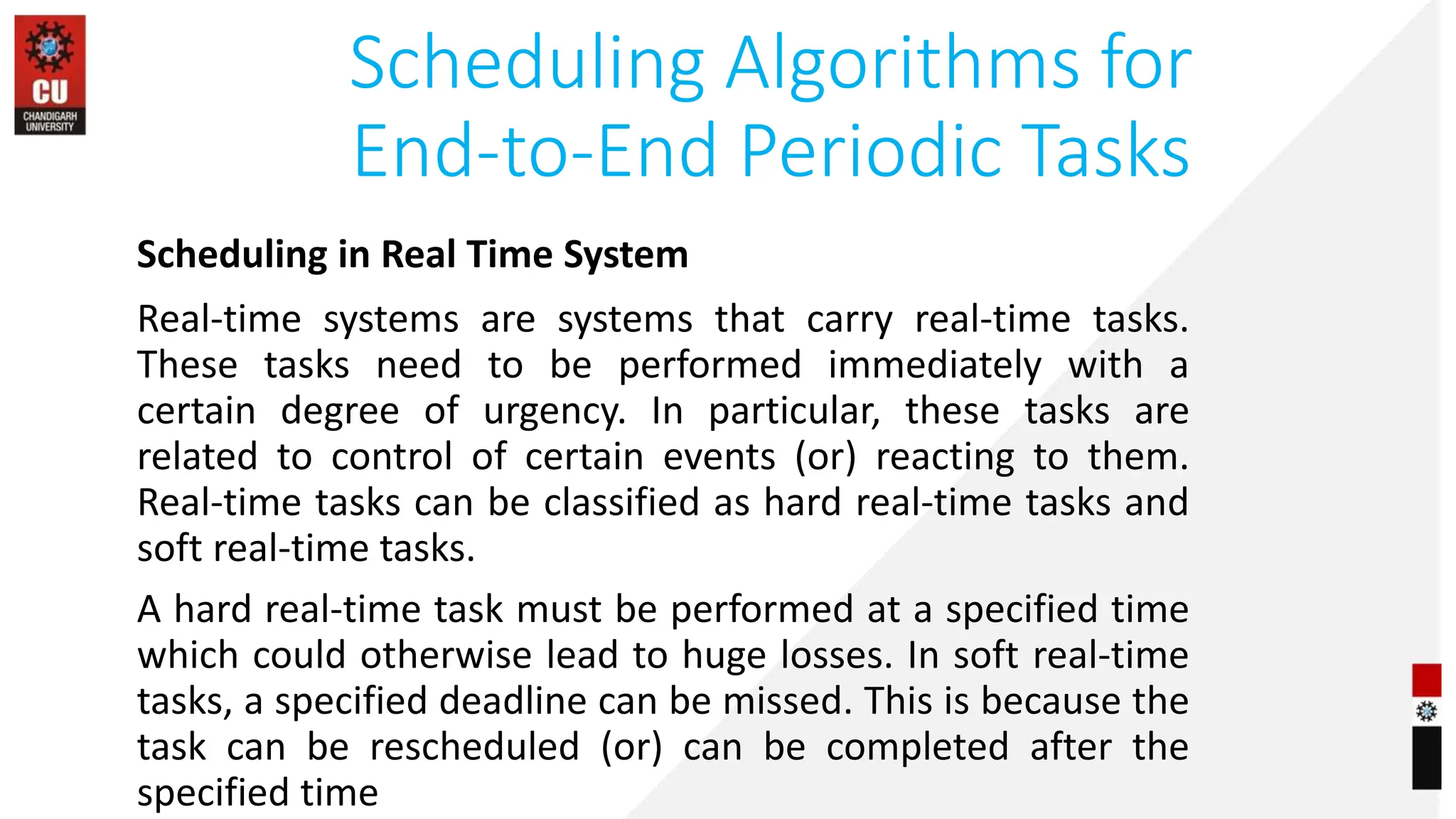 Scheduling algorithm in real time system | PPT