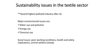 Sustainability issues in Textile & Apparel Industry | PDF
