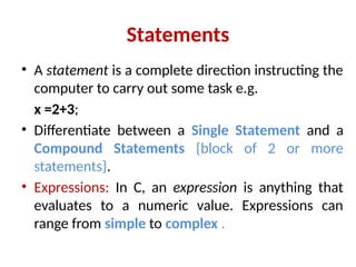 Statements,Operators &Control Structures | PPTX