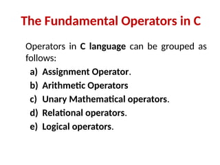 Statements,Operators &Control Structures | PPTX