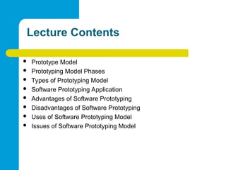 Lecture 3: Software Process Models (Evolutionary Model Prototype Model ...