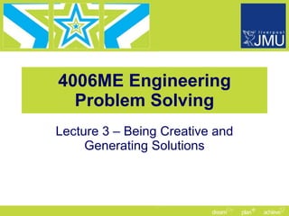 4006ME Engineering Problem Solving Lecture 3 – Being Creative and Generating Solutions 