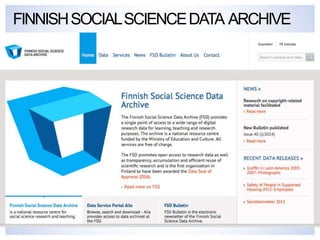 FINNISHSOCIALSCIENCEDATA ARCHIVE
 