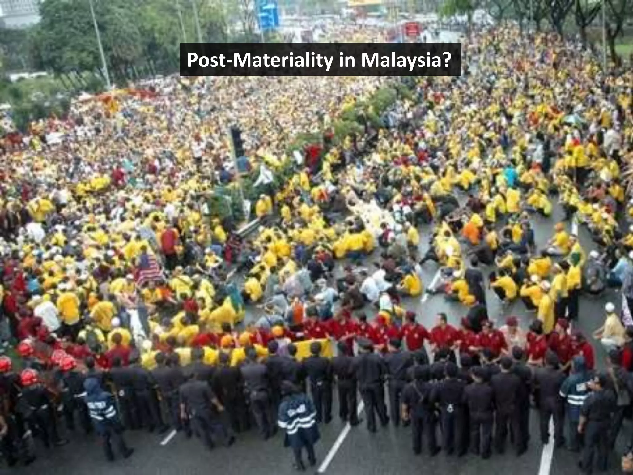 Post-Materiality in Malaysia?
 