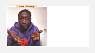 Cross tabulating
counts
 