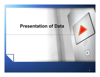 Presentation of Data
1
 