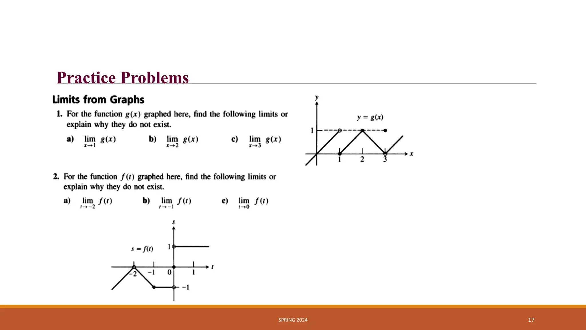 SPRING 2024 17
Practice Problems
 