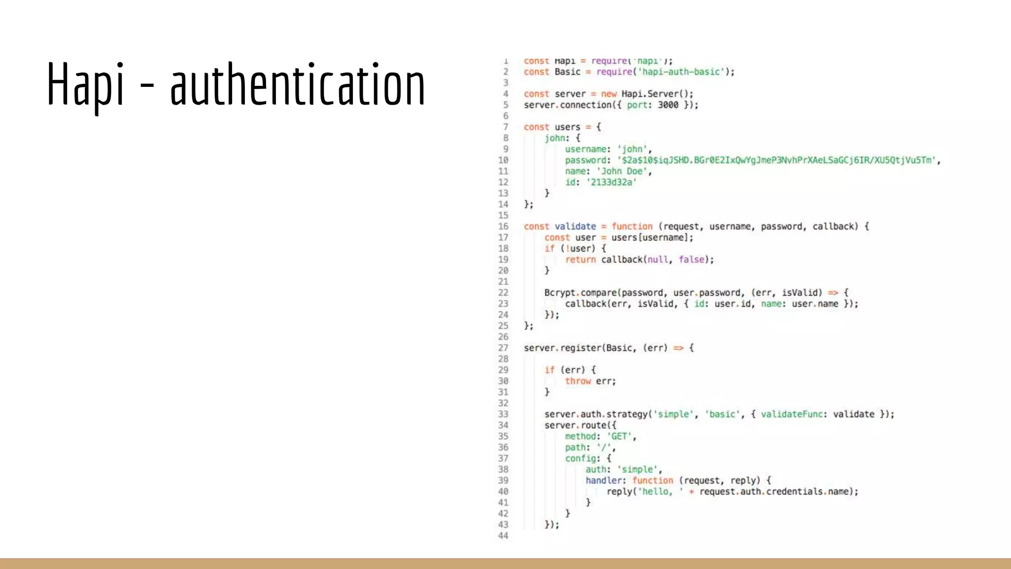 Hapi - authentication
 