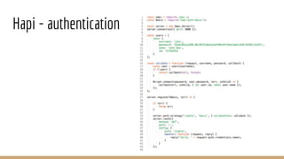 Hapi - authentication
 