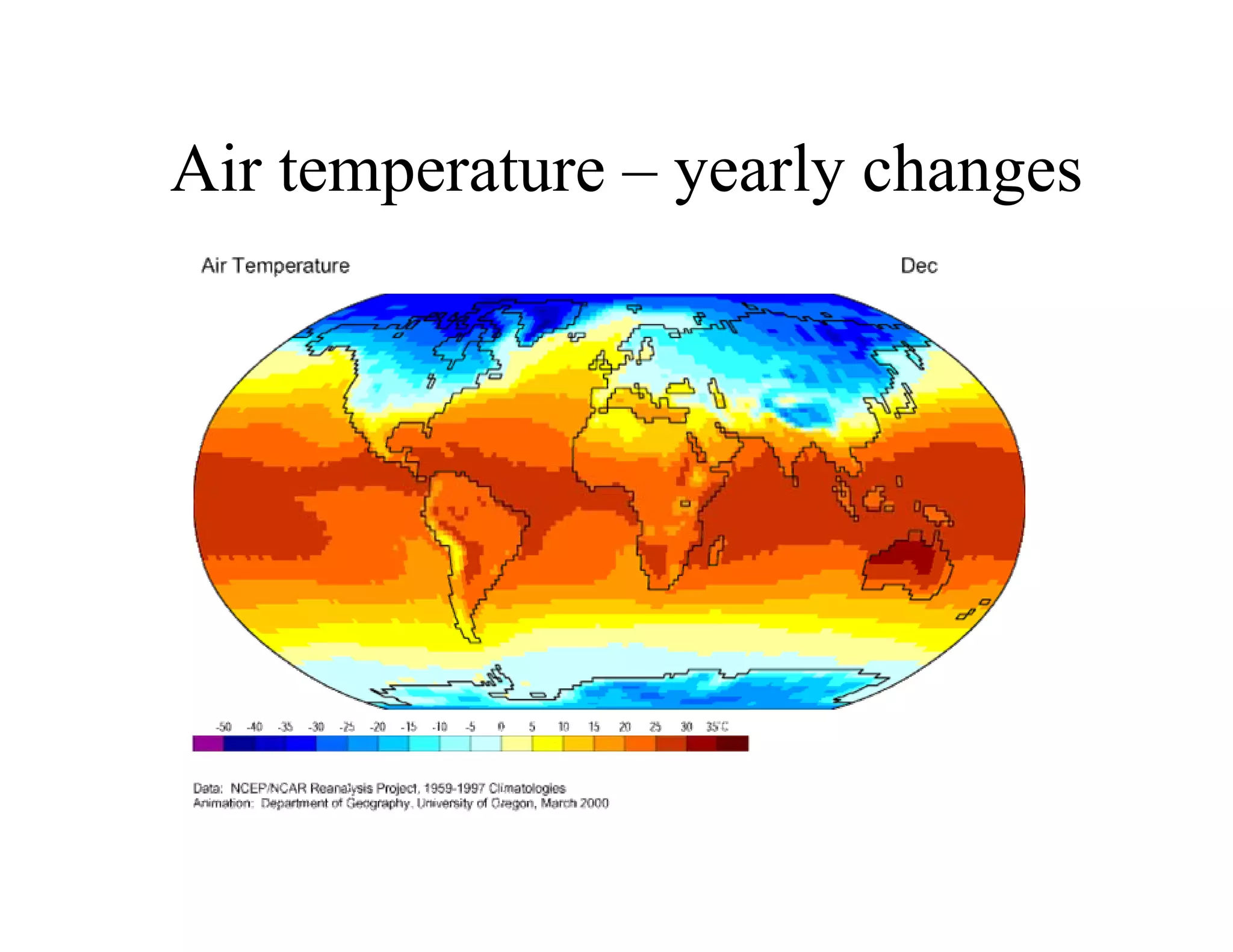 Air temperature – yearly changes
 
