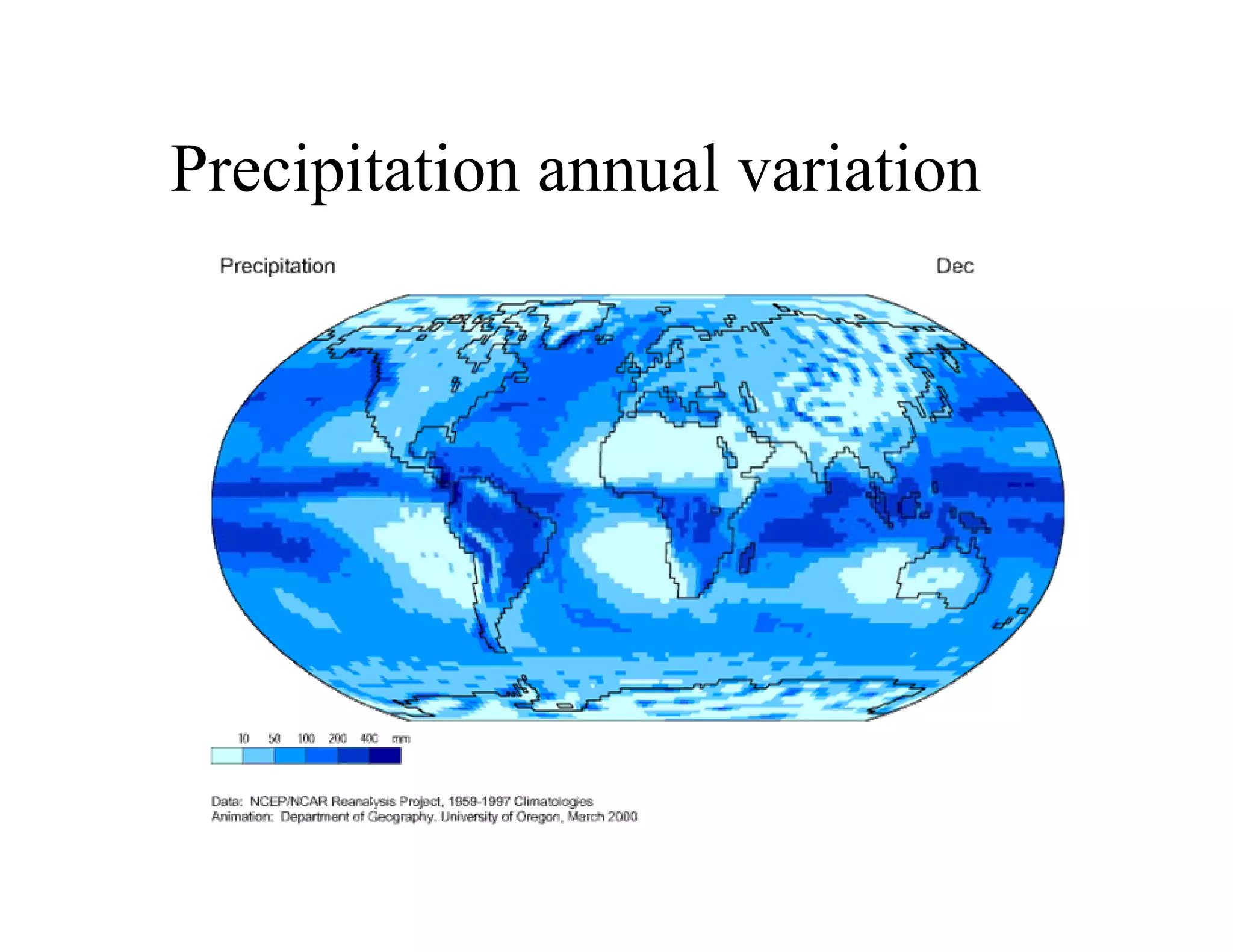 Precipitation annual variation
 