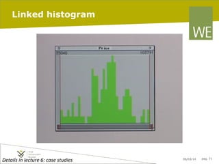 Linked histogram

Details	
  in	
  lecture	
  6:	
  case	
  studies	
  

06/03/14

pag. 71

 