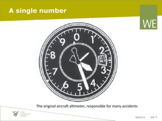 A single number

The	
  original	
  aircraX	
  al8meter,	
  responsible	
  for	
  many	
  accidents	
  
06/03/14

pag. 9

 