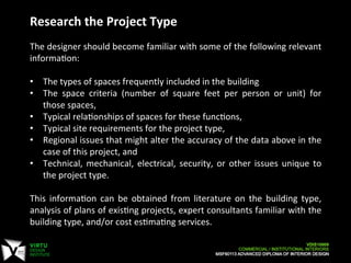 Lecture 3 - Research & Design Process - Commercial-Institutional ...