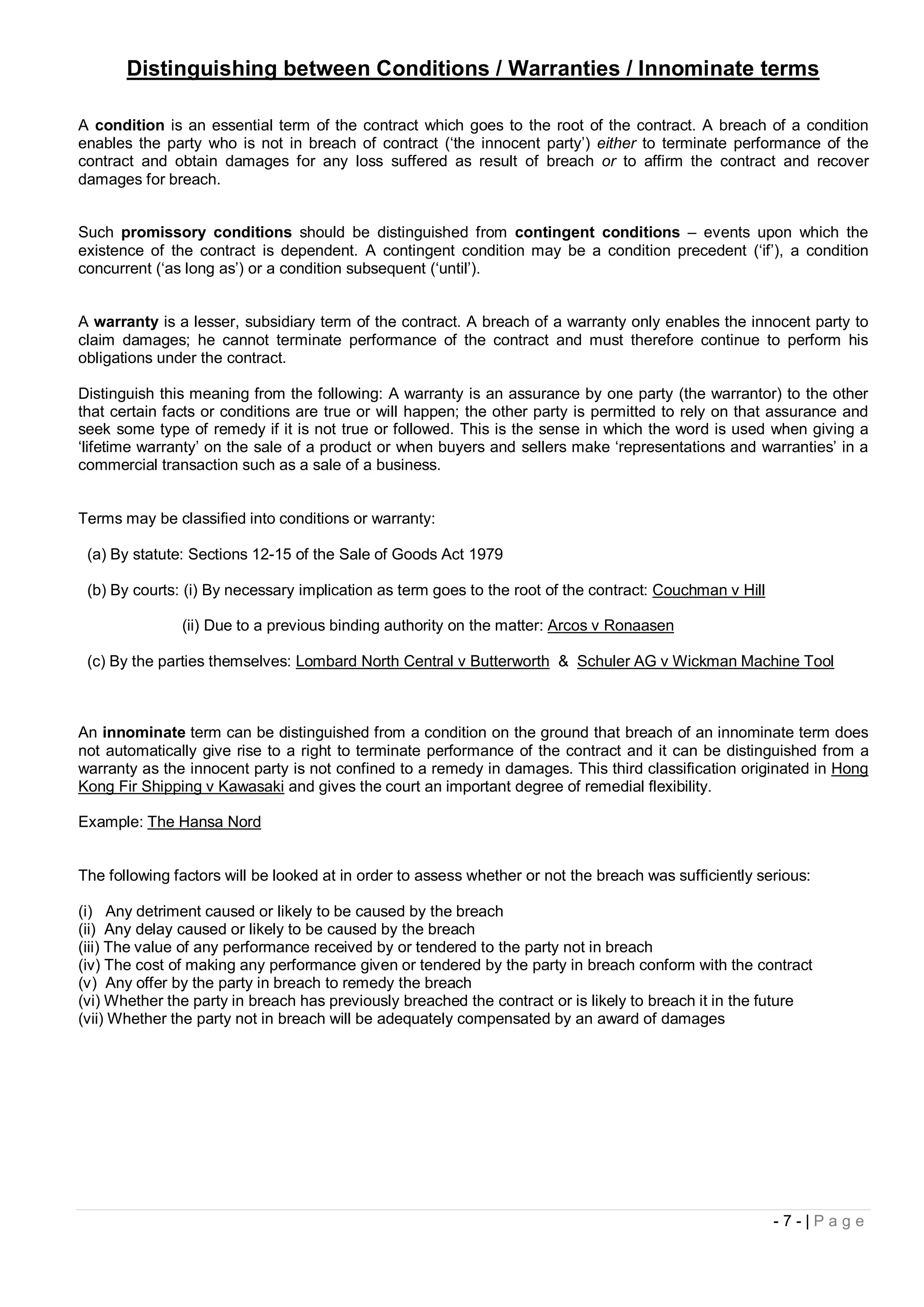 Lecture 3 Study Notes Contract Law Pdf Lecture 3 Study Notes Contract Law Pdf