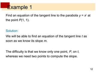 Tangent Line Theorem Problem Lecture 3 tangent & velocity problems | PPT