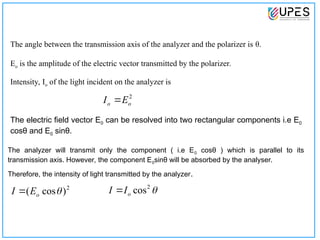 polarization of light it tells how we restrict the light | PPT