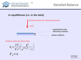 Lecture 3: Fundamental Limitations of Solar Cells | PDF