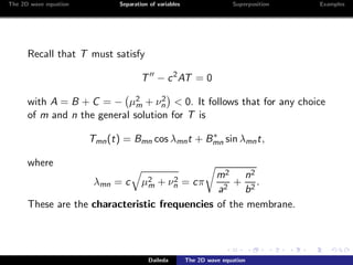 The two dimensional wave equation | PDF
