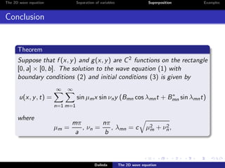 The two dimensional wave equation | PDF