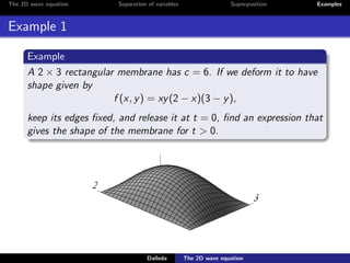 The two dimensional wave equation | PDF