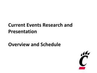 Current Events Research and
Presentation
Overview and Schedule
 