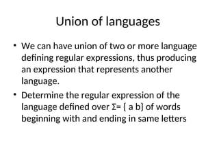 Regular Expressions in Software Construction | PPT