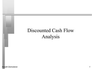 Aswath Damodaran 1
Discounted Cash Flow
Analysis
 