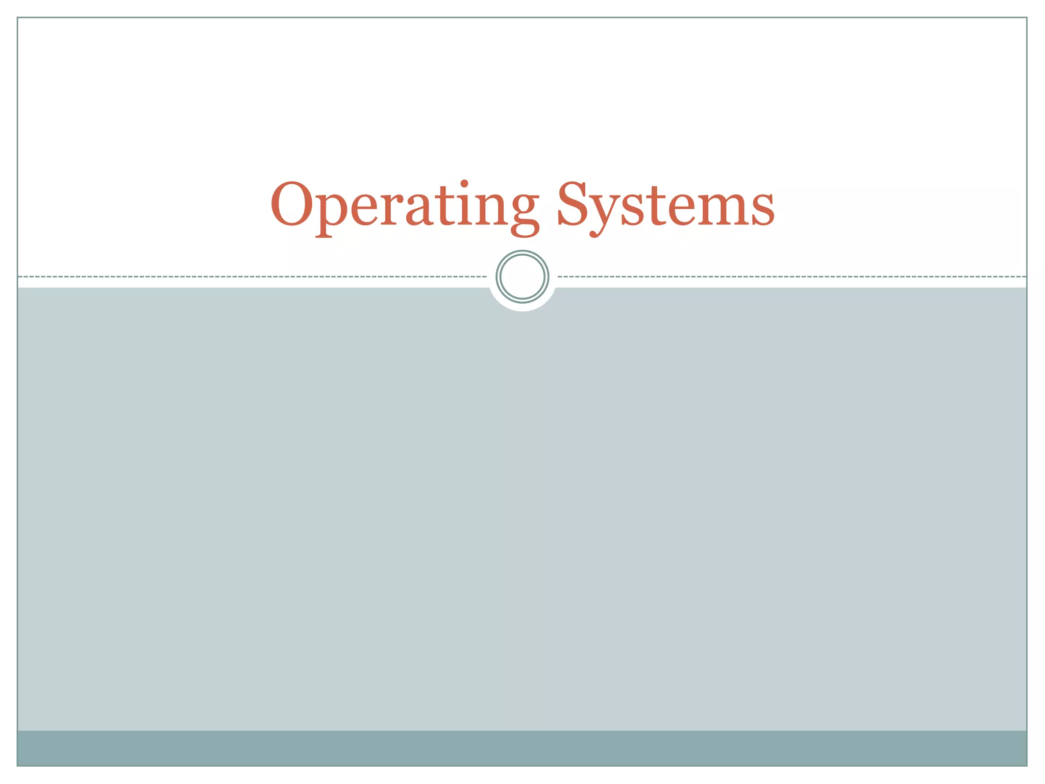 Operating Systems
 