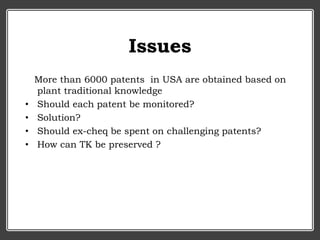 Lecture 36 (TK and case studies of neem, turmeric and Basmati).pptx