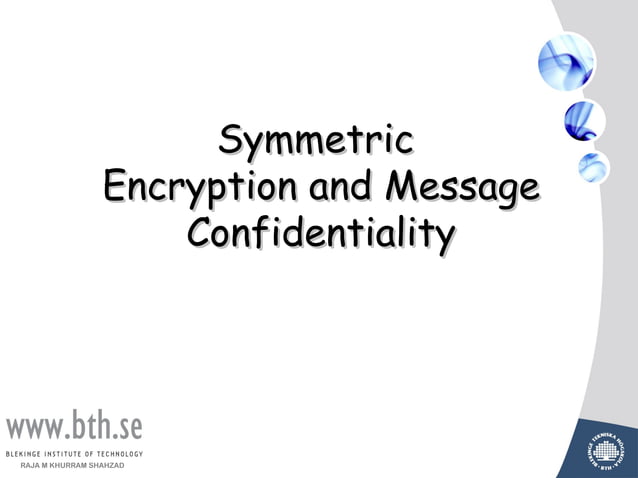 Lecture3a symmetric encryption | PPT