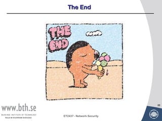 The End




                                                     22



                         ET2437 - Network Security
RAJA M KHURRAM SHAHZAD
 