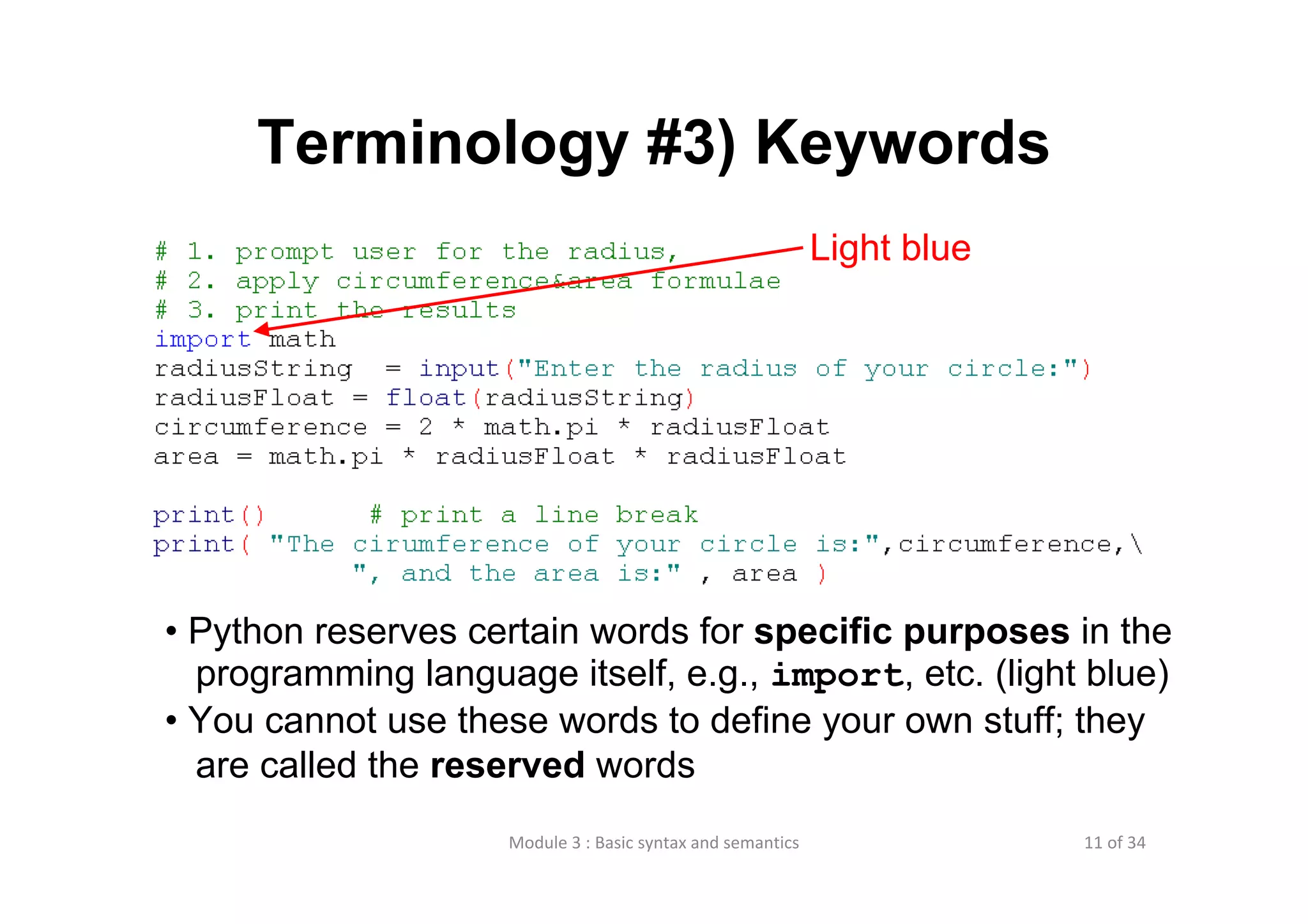 Lecture 3 basic syntax and semantics | PPT