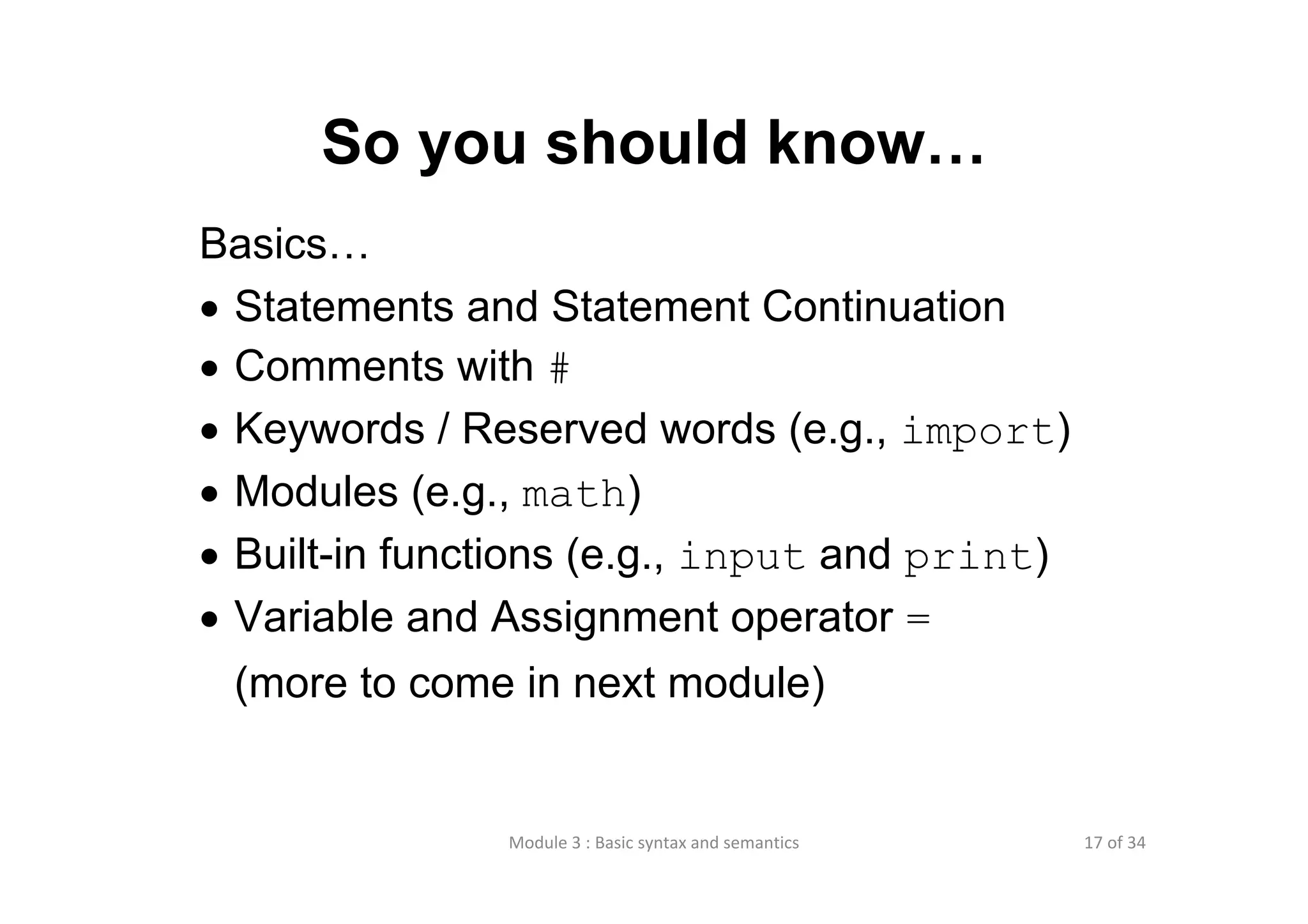Lecture 3 basic syntax and semantics | PPT