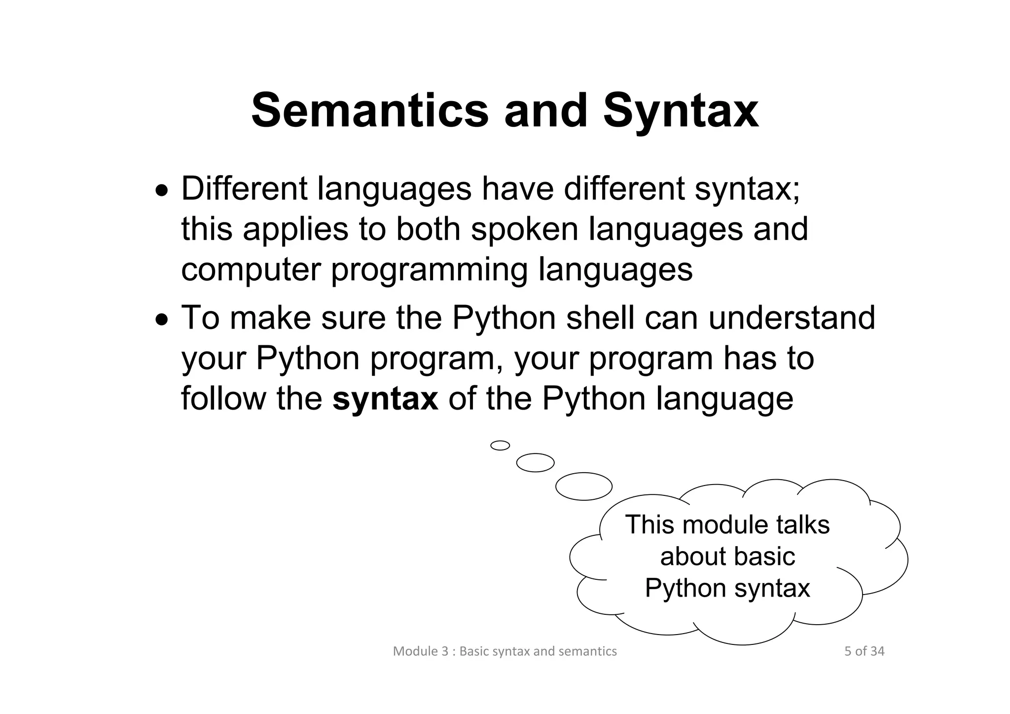 Lecture 3 basic syntax and semantics | PPT
