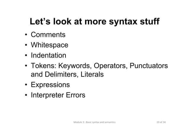 Lecture 3 basic syntax and semantics | PPT