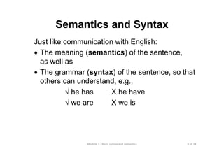 Lecture 3 basic syntax and semantics | PPT