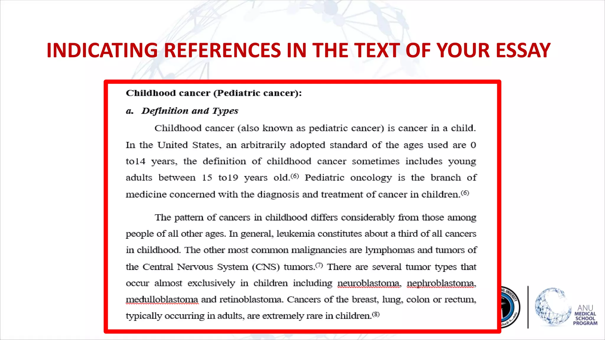INDICATING REFERENCES IN THE TEXT OF YOUR ESSAY
 