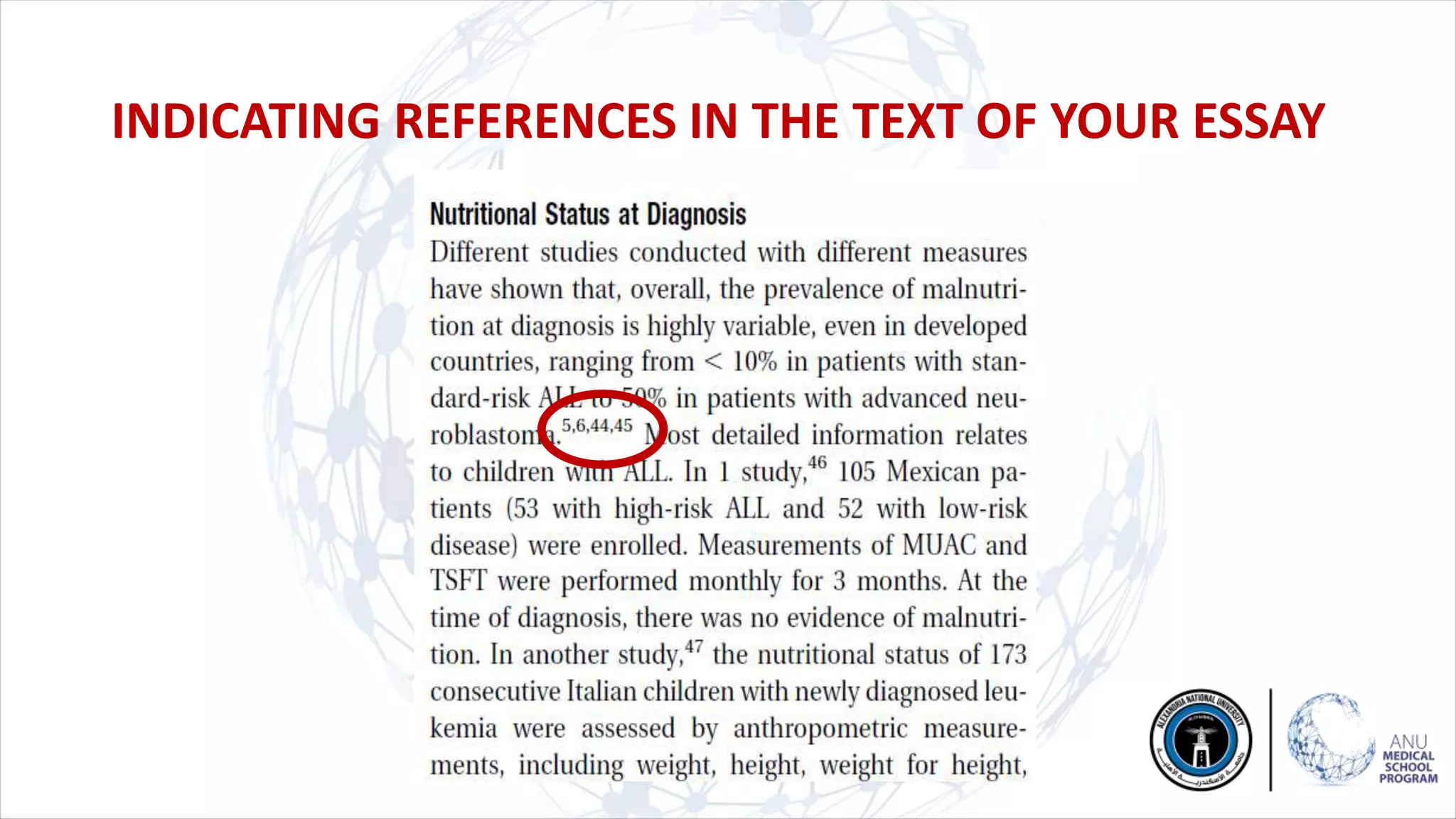 INDICATING REFERENCES IN THE TEXT OF YOUR ESSAY
 