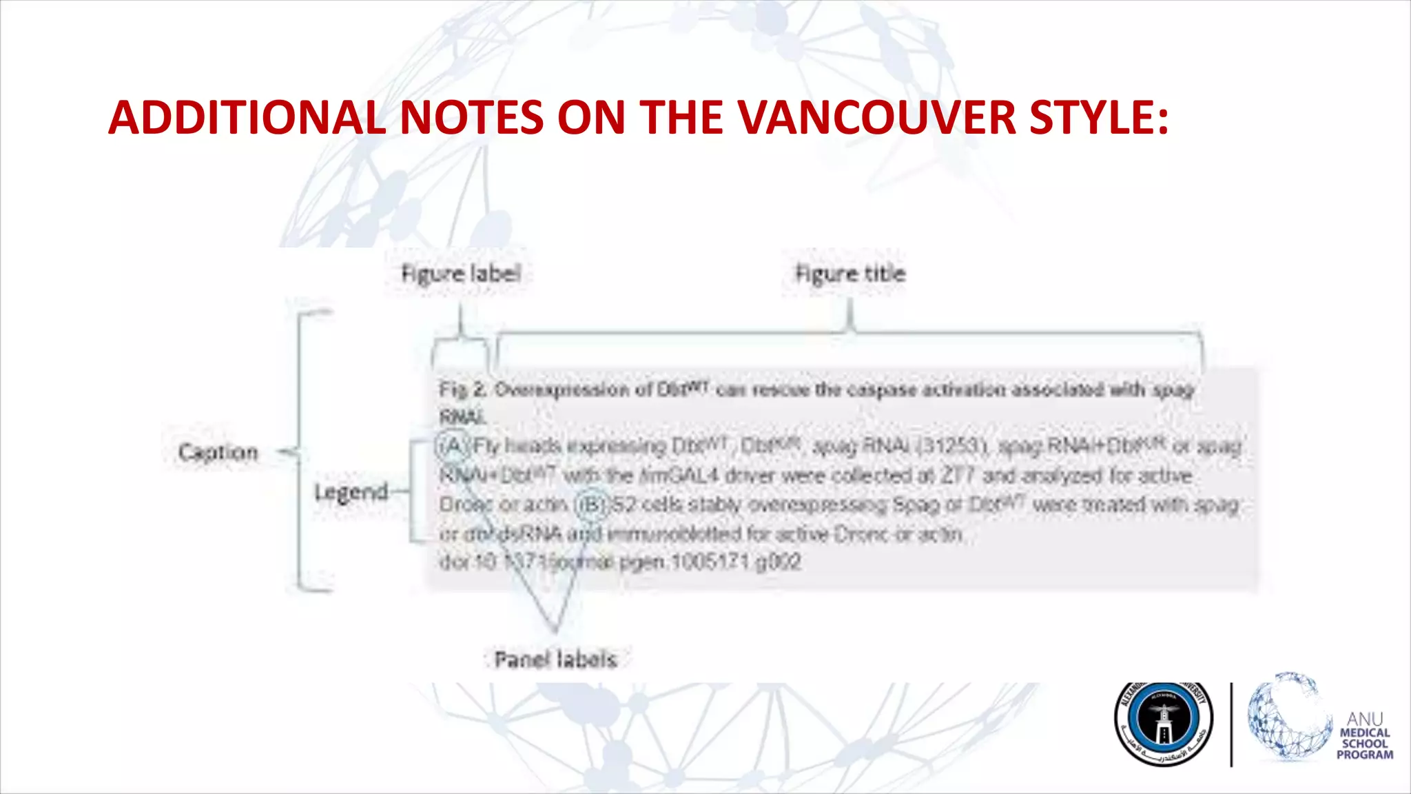 ADDITIONAL NOTES ON THE VANCOUVER STYLE:
 