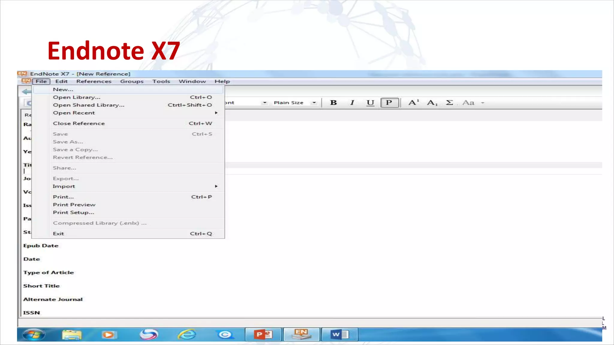 Endnote X7
 