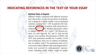 INDICATING REFERENCES IN THE TEXT OF YOUR ESSAY
 