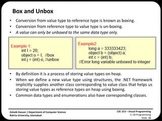 Lecture 3 __c_sharp | PPTX