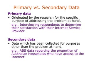 Research design & secondary data | PPT