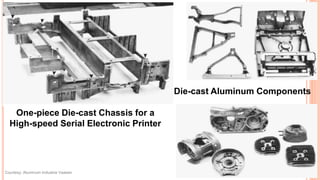 One-piece Die-cast Chassis for a
High-speed Serial Electronic Printer
Die-cast Aluminum Components
Courtesy: Aluminum Industrie Vaasen
 
