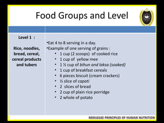 Normal Level Food Lecture 3 Dietary requirements and guidelines | PPTX